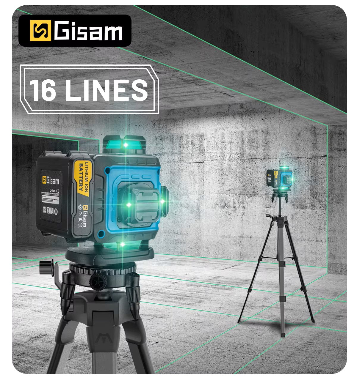 Laser krzyżowy Gisam Walizka Statyw