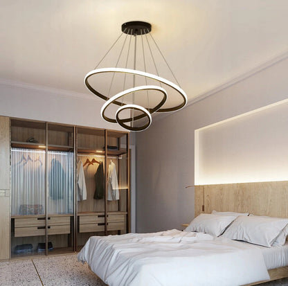 Lampa Led 3-pierścieniowa, nowoczesna okrągła, 3 barwy światła.