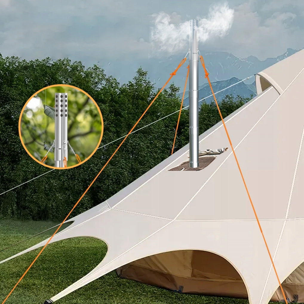 Piec turystyczny na drewno z kominem do namiotu HOT TENT stal