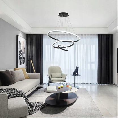 Lampa Led 3-pierścieniowa, nowoczesna okrągła, 3 barwy światła.