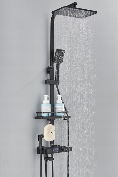 Zestaw prysznicowy natynkowy BIDET TERMOSTAT WYŚWIETLACZ DESZCZOWNICA