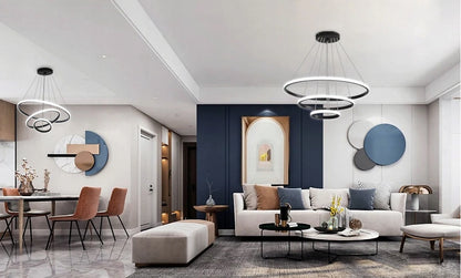 Lampa Led 3-pierścieniowa, nowoczesna okrągła, 3 barwy światła.