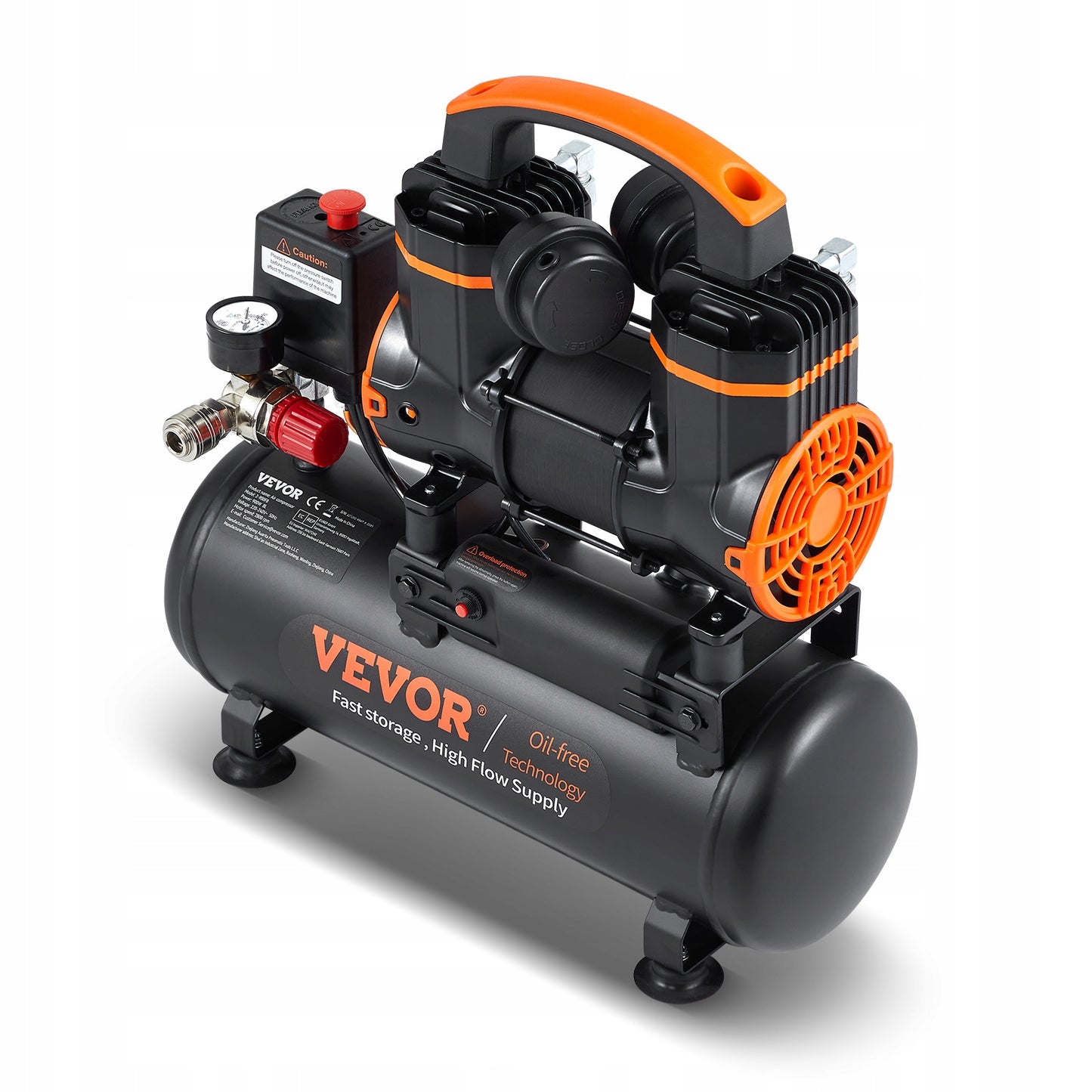 Kompresor bezolejowy Vevor 8L 8 l 6,2 bar 900W