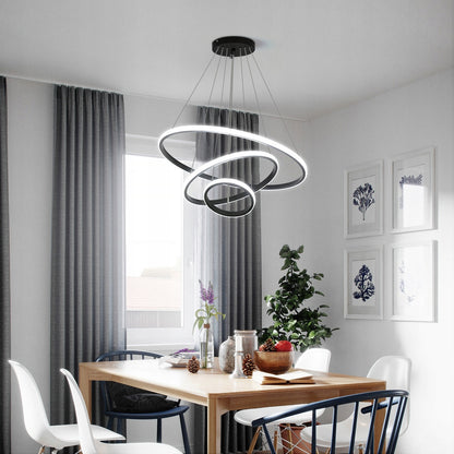 Lampa Led 3-pierścieniowa, nowoczesna okrągła, 3 barwy światła.