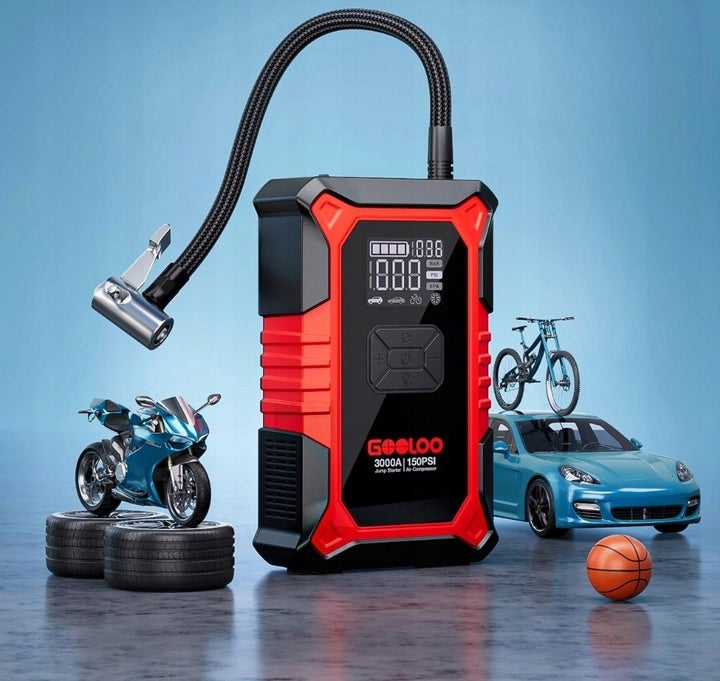 Jump Starter z kompresorem powietrza GOOLOO A3 3000A POWERBANK