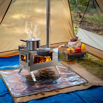 Piec turystyczny na drewno z kominem do namiotu HOT TENT stal